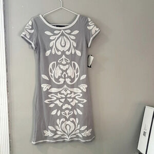 INC International Concepts Gray and White Dress